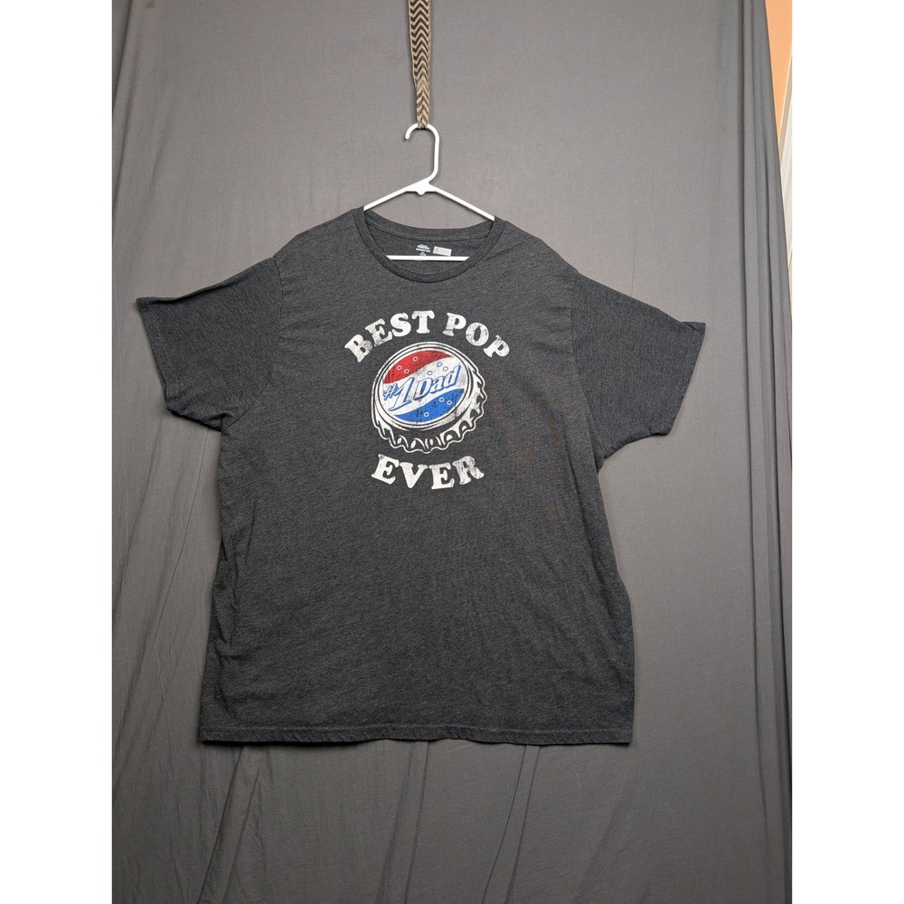 Way to Celebrate Best Pop Ever Father's Day Graphic T-Shirt Mens 3XL Grey Cotton